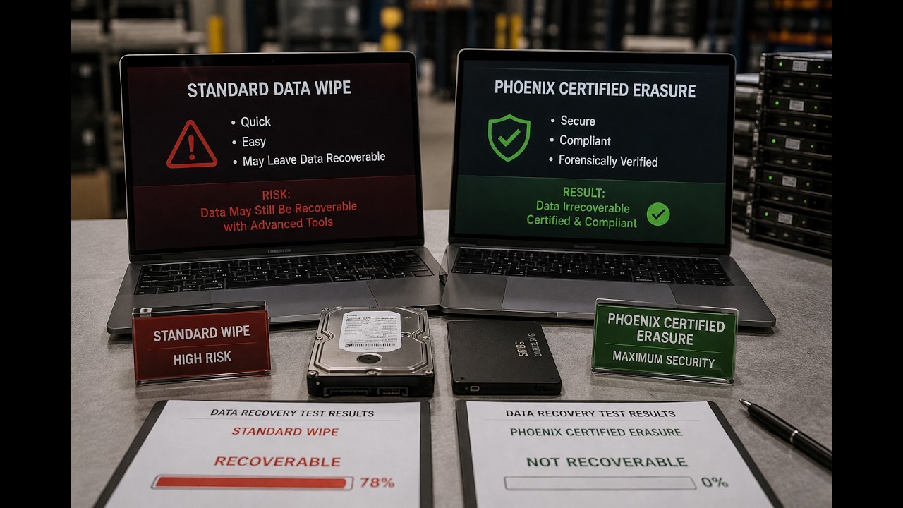 Phoenix Certified Erasure vs Standard Data Wiping