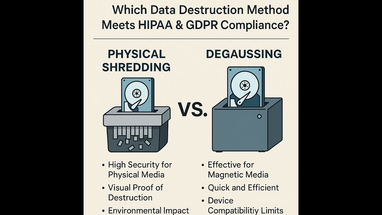Physical Shredding vs Degaussing | Data Destruction for HIPAA & GDPR Compliance