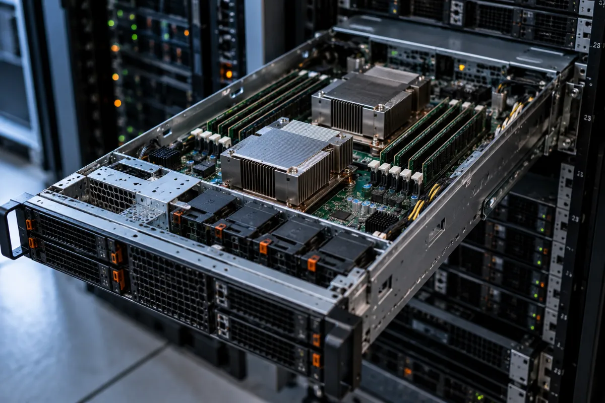 Open Server Chassis with Exposed Hardware