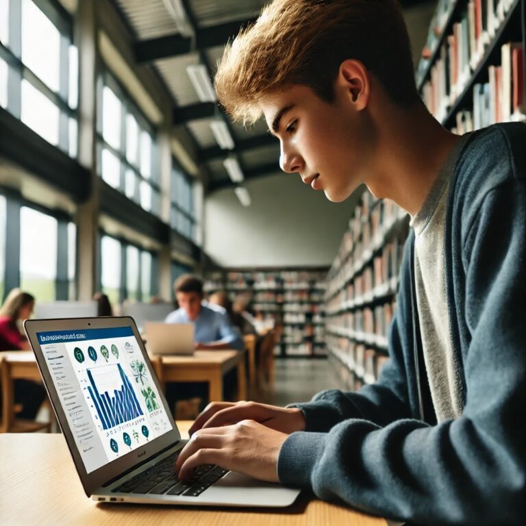 Students studying on MacBook
