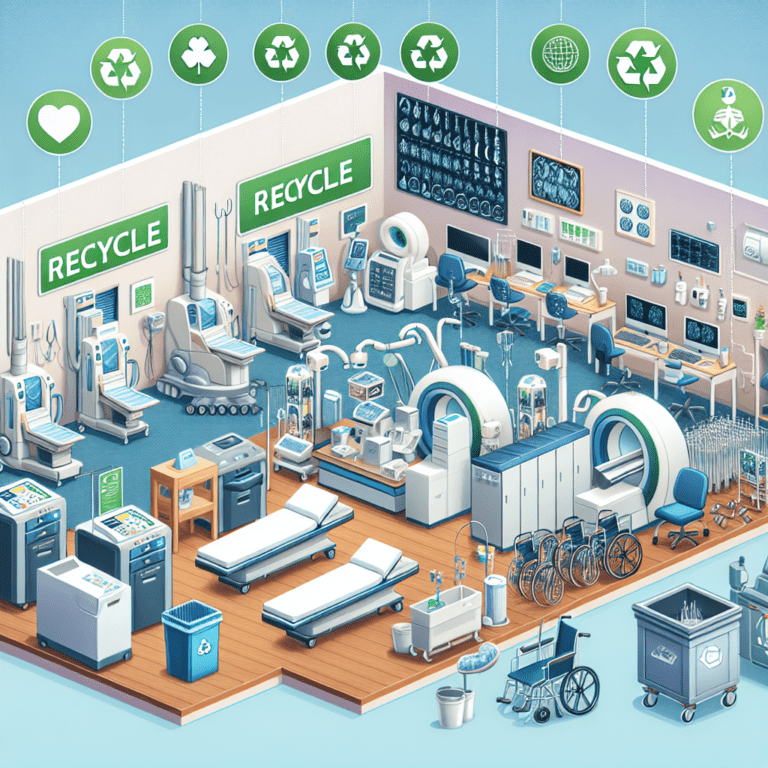 Room full with medical equipment recycle program