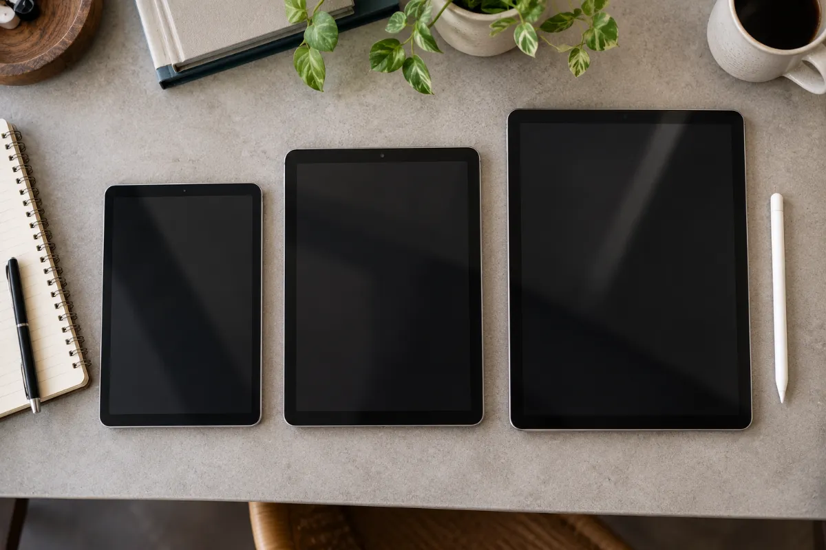 Minimal Tablet Workspace Flat Lay