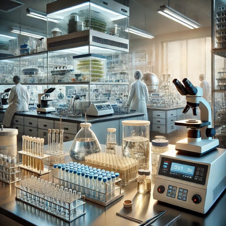 Laboratory with equipment and scientist