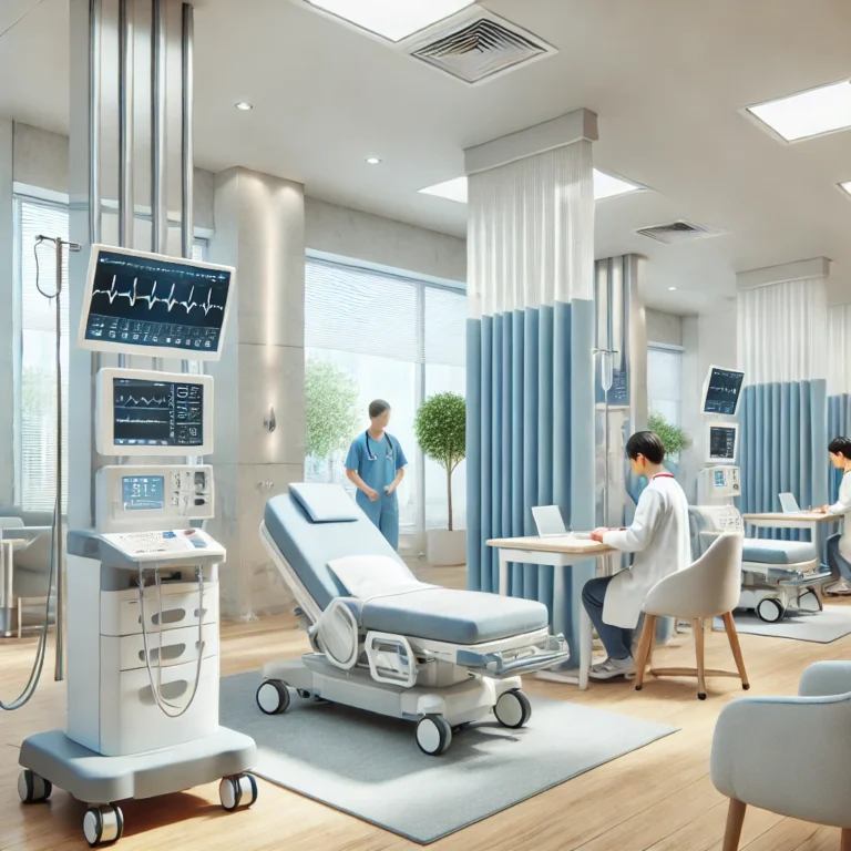 A-clean-and-modern-healthcare-facility-showcasing-refurbished-medical-equipment-in-use