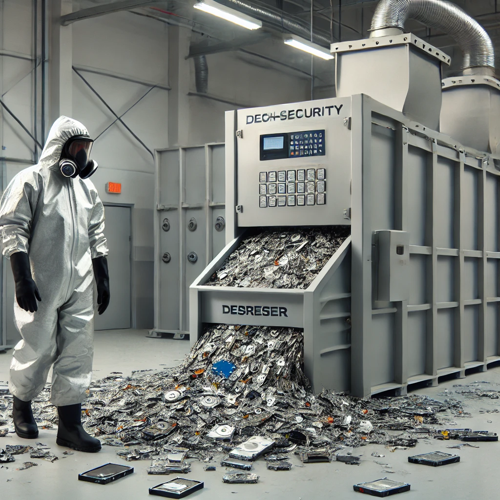A-high-security-facility-with-industrial-grade-shredders-destroying-hard-drives-and-storage-media