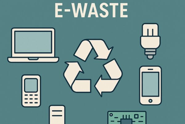 "Understanding E-Waste" with image of recycle sign