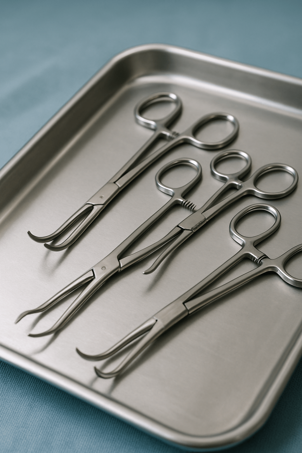 upclose view of towel caloms or towel forceps