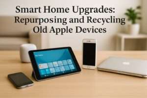 old devices sitting on a desk