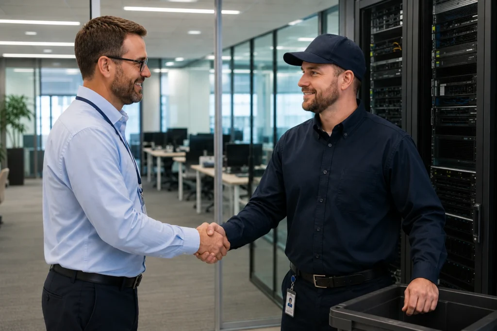 Enterprise IT manager partnering with DES Technologies for secure data destruction