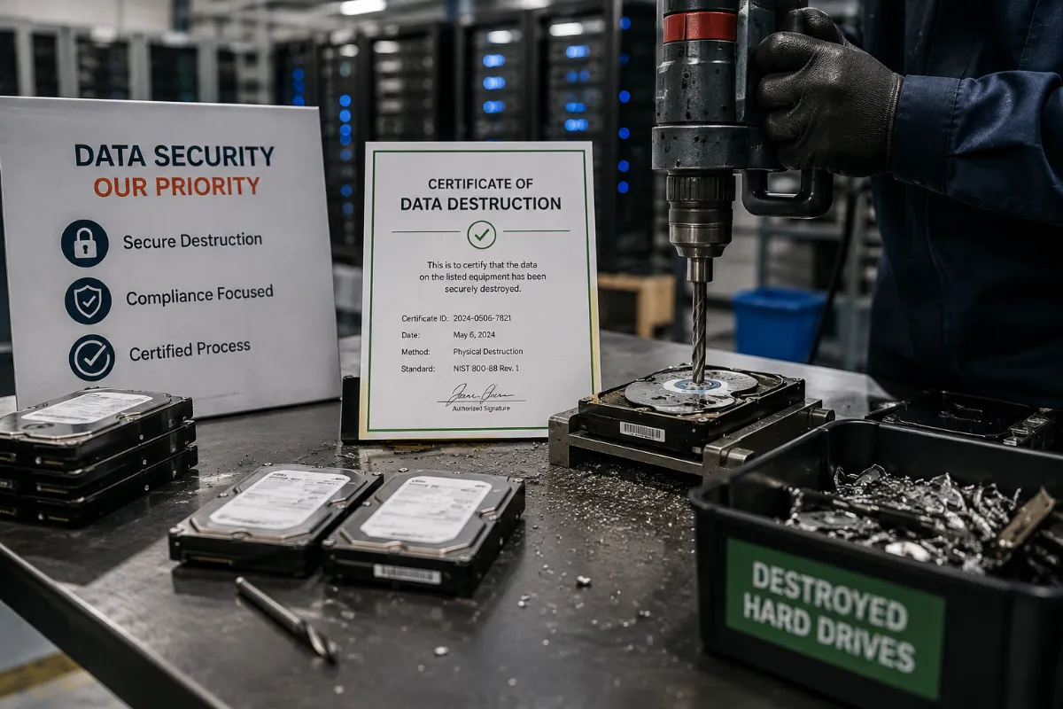 Certified Hard Drive Destruction Workspace