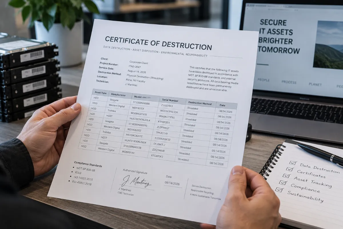 Secure Data Destruction Certificate